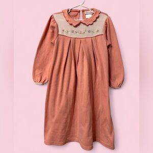 Vintage 2003 Bitty Baby American Girl Peach Embroidered Nightgown Girls Size 6/7